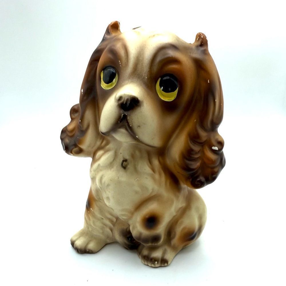 Vtg Japan Ceramic Spaniel Dogs Figurines Japan Trimont Ware Japan